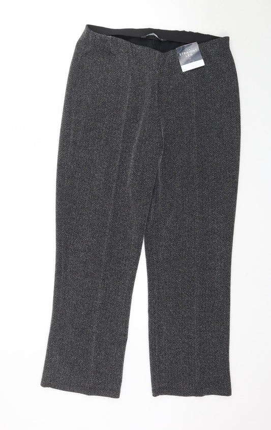 Womens UK Size 14 Preworn Regular Fit  Black Trousers