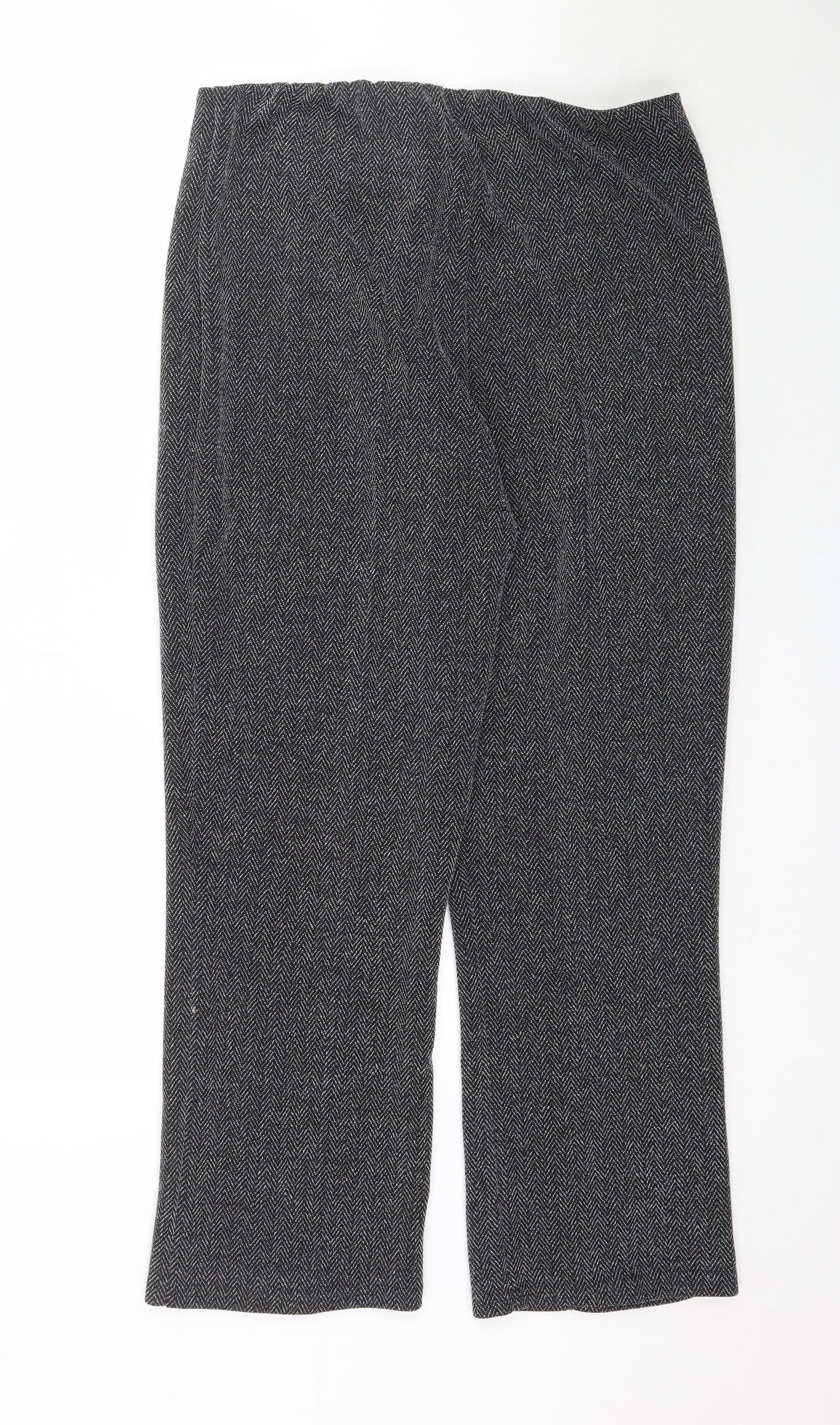 Womens UK Size 14 Preworn Regular Fit  Black Trousers