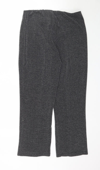 Womens UK Size 14 Preworn Regular Fit  Black Trousers