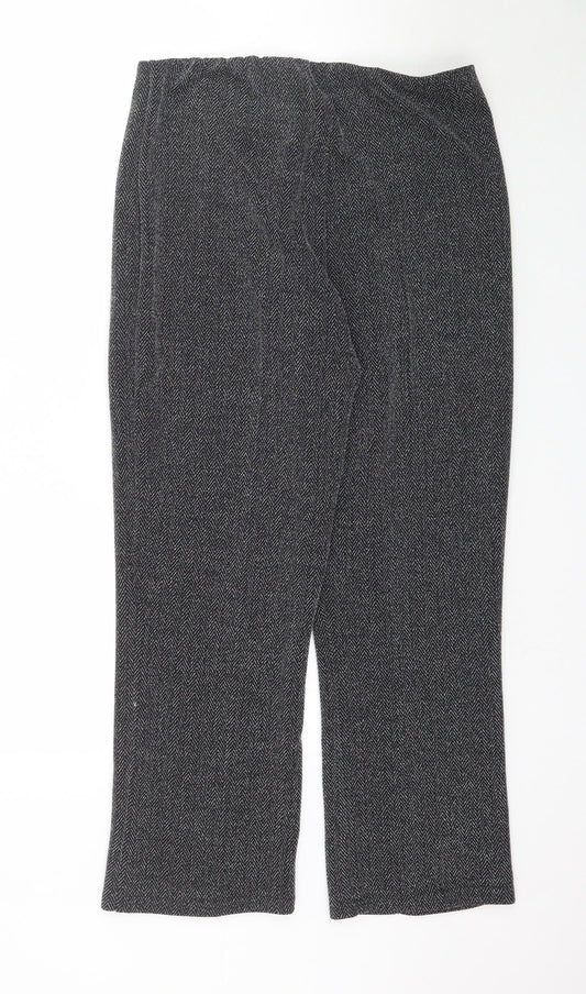 Womens UK Size 14 Preworn Regular Fit  Black Trousers