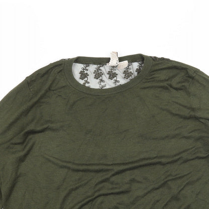 Womens UK Size M H&M Green Pullover Jumper