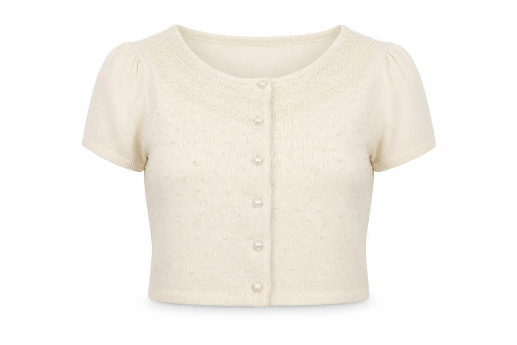 Front view of Matalan women’s ivory knit cardigan jumper, size UK 16