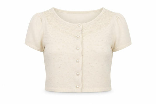 Front view of Matalan women’s ivory knit cardigan jumper, size UK 16
