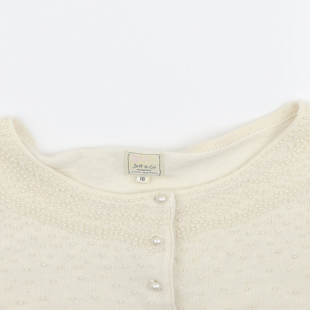 Womens UK Size 16 Matalan Ivory Cardigan Jumper