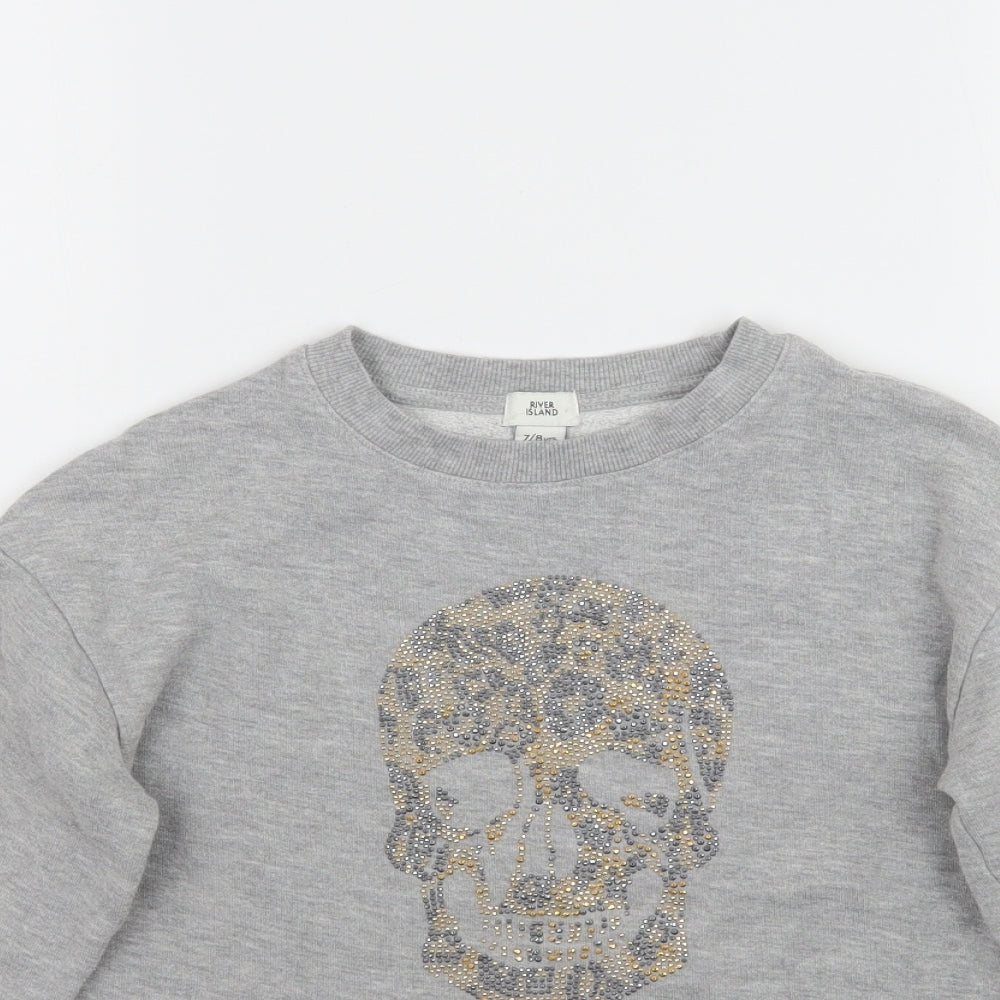 River Island Womens Grey   Pullover Sweatshirt   - Skull