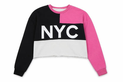Front view of George girls’ multicoloured pullover sweatshirt, size 10-11, years - nyc