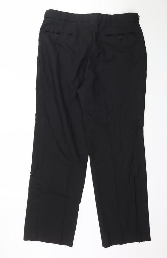 Terylene Womens Black   Trousers  Size 36 L30 in