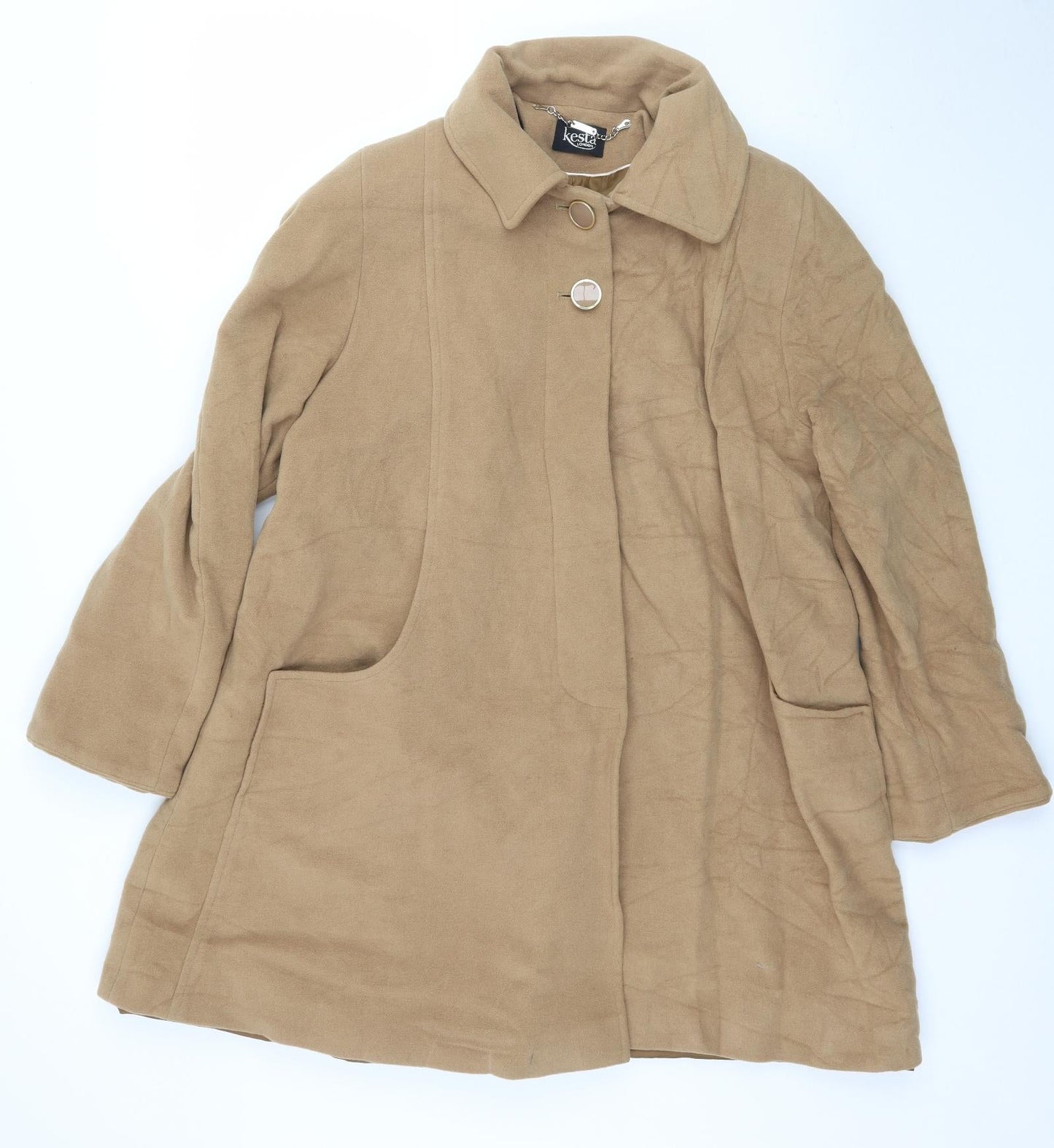 Womens UK Size 12 Kesta Beige Pea Coat