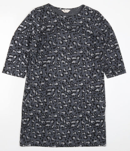 TU Womens Grey Animal Print  T-Shirt Dress  Size 8