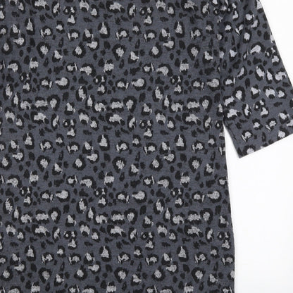 TU Womens Grey Animal Print  T-Shirt Dress  Size 8