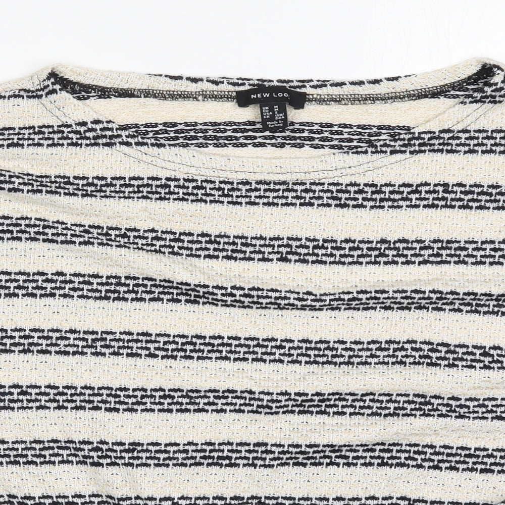 Womens UK Size M New Look Beige Basic T-Shirt