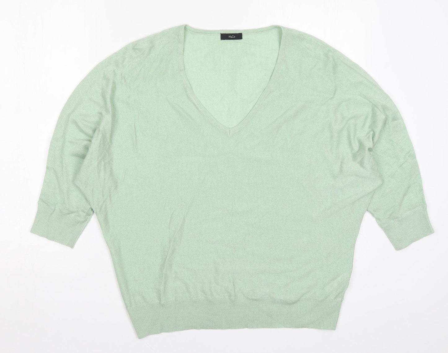Womens UK Size 12 M&Co Green Pullover Jumper