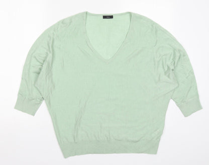 Womens UK Size 12 M&Co Green Pullover Jumper