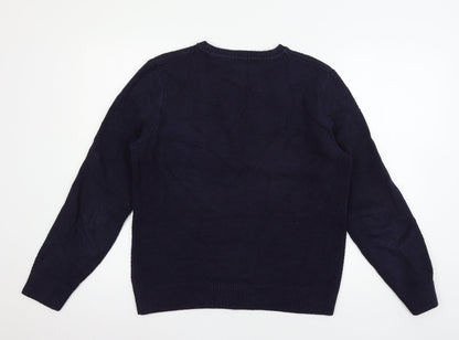 New Look Mens Blue  Knit Pullover Jumper Size S