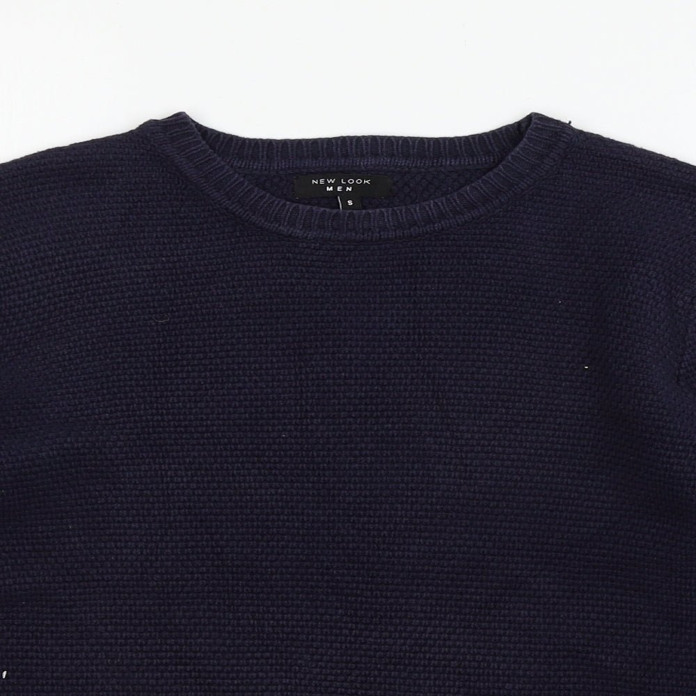 New Look Mens Blue  Knit Pullover Jumper Size S