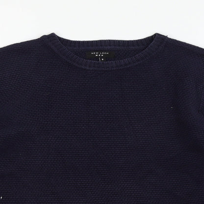 New Look Mens Blue  Knit Pullover Jumper Size S