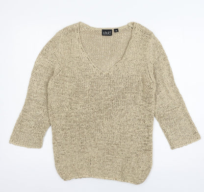 Apart Womens Beige  Knit Pullover Jumper Size 12
