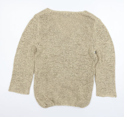 Apart Womens Beige  Knit Pullover Jumper Size 12
