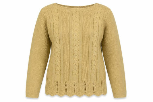 Front view of Luisa Ricci women’s beige knit jumper, size L