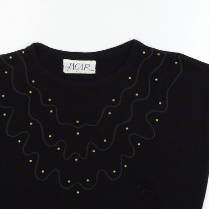 Jacar Womens Black  Knit Pullover Jumper Size XL