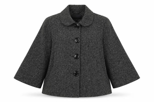 Front view of Evie women’s grey jacket, size UK 12