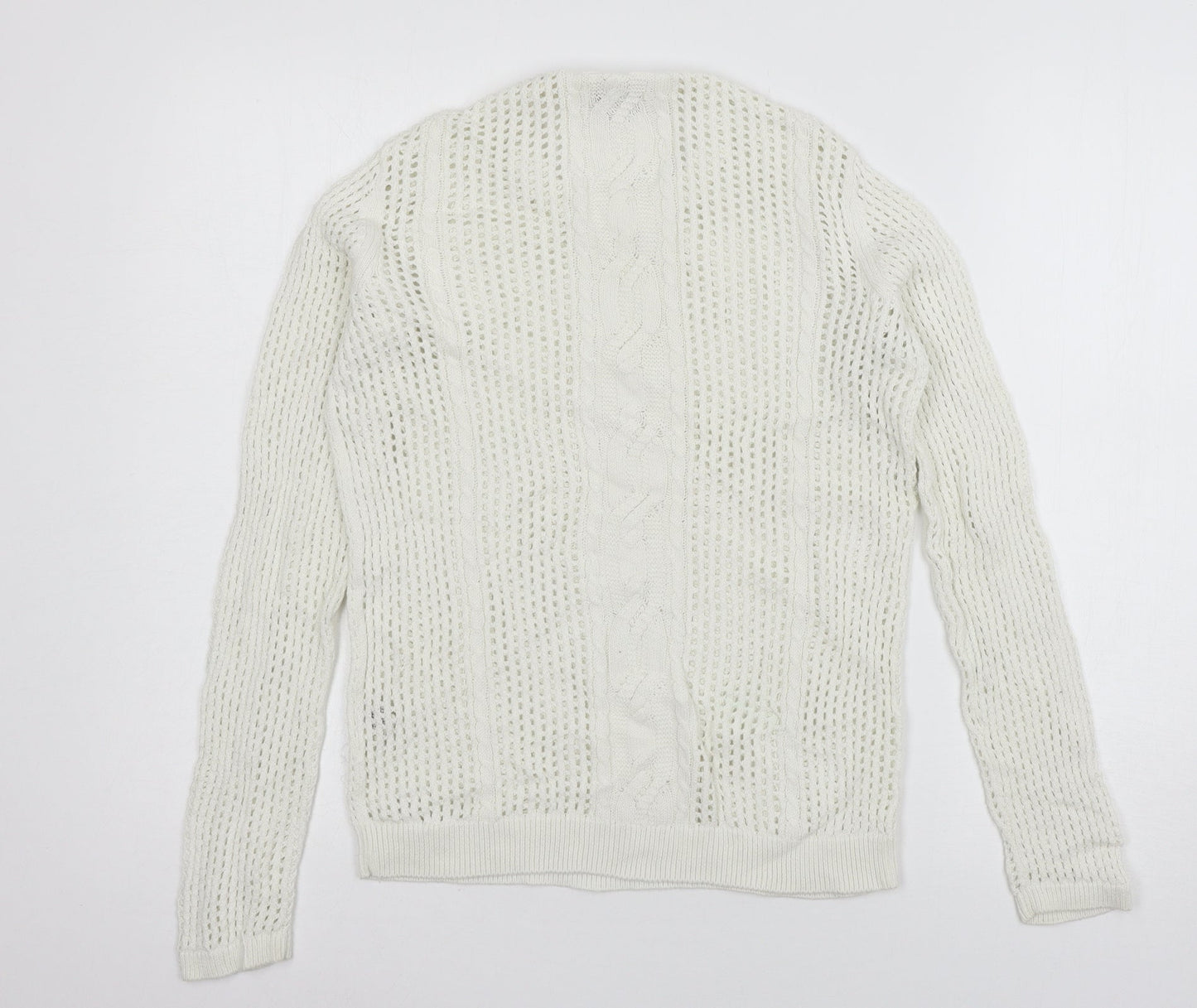 Jack Wills Womens White  Knit Pullover Jumper Size 10
