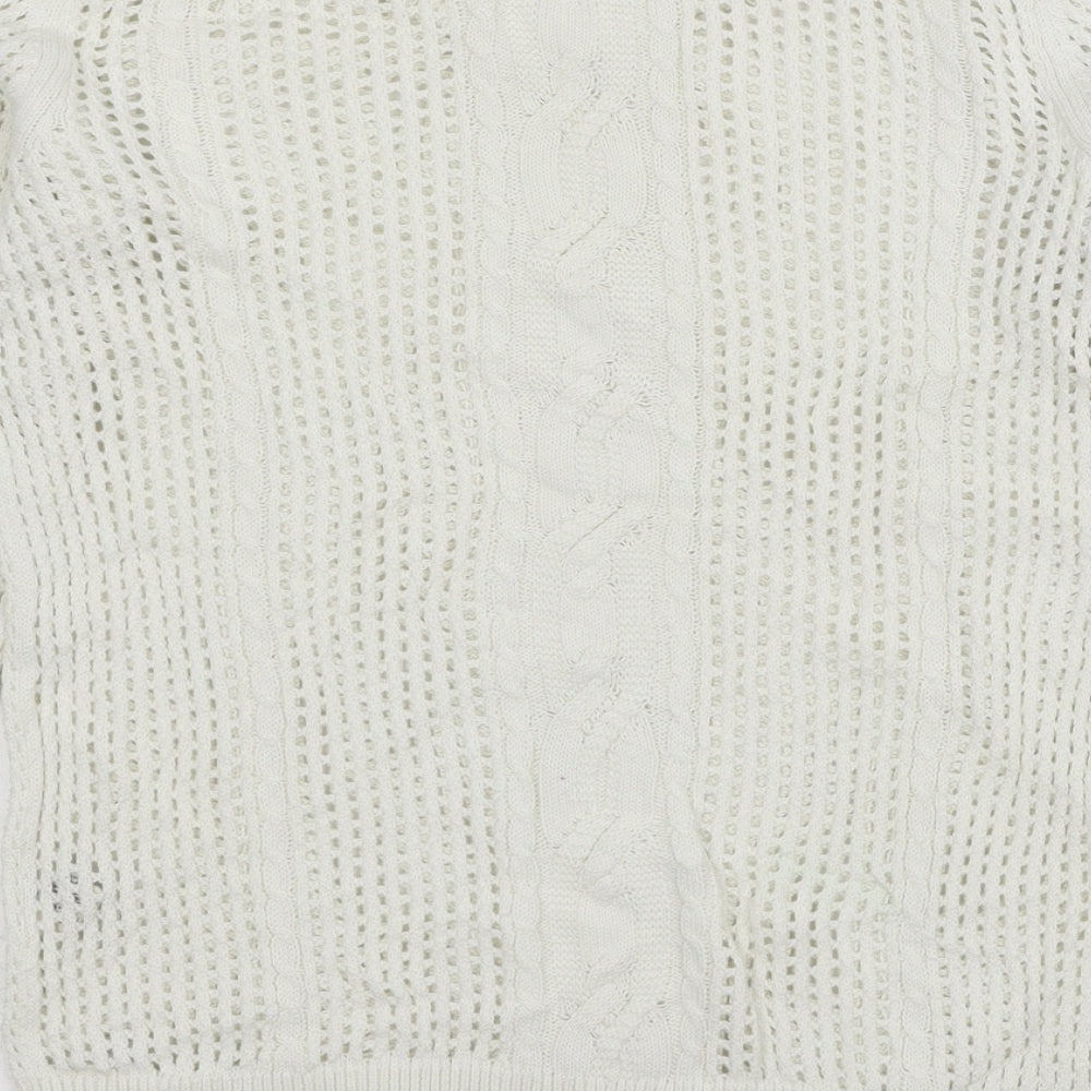 Jack Wills Womens White  Knit Pullover Jumper Size 10
