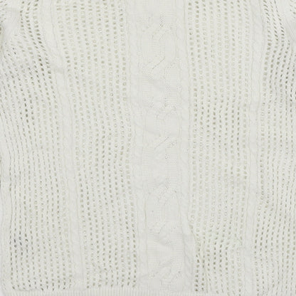 Jack Wills Womens White  Knit Pullover Jumper Size 10