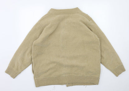 FAYLOUISE  Womens Beige Houndstooth  Cardigan Jumper Size XL