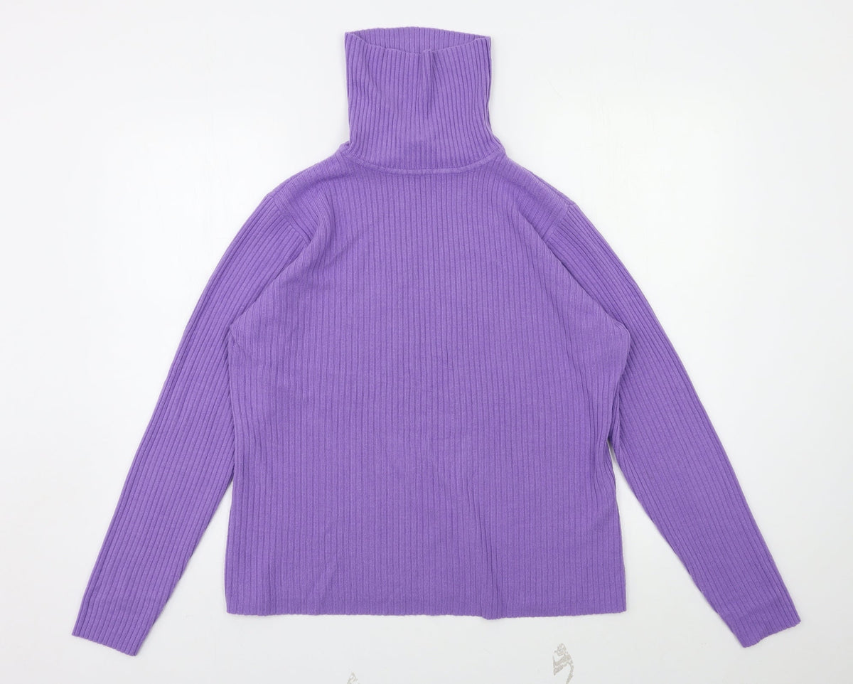 Additional front view of Dorothy Perkins women’s purple jumper, size UK 20
