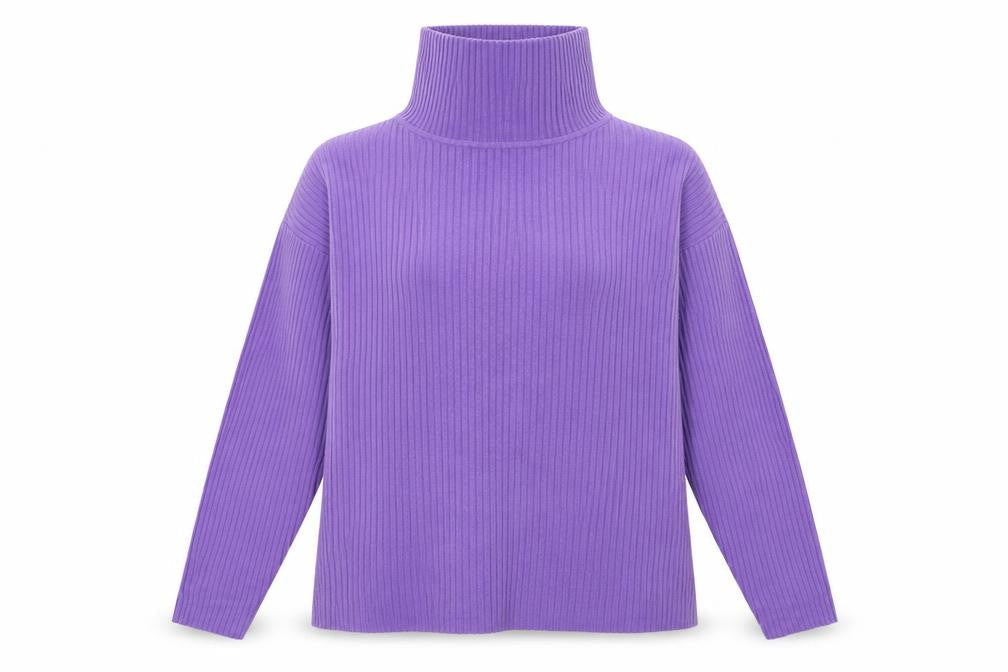 Front view of Dorothy Perkins women’s purple jumper, size UK 20