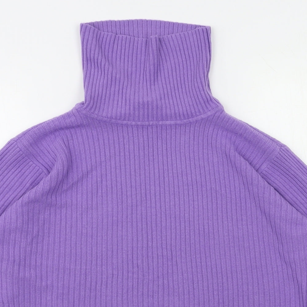 Close-up detail of Dorothy Perkins women’s purple jumper, size UK 20