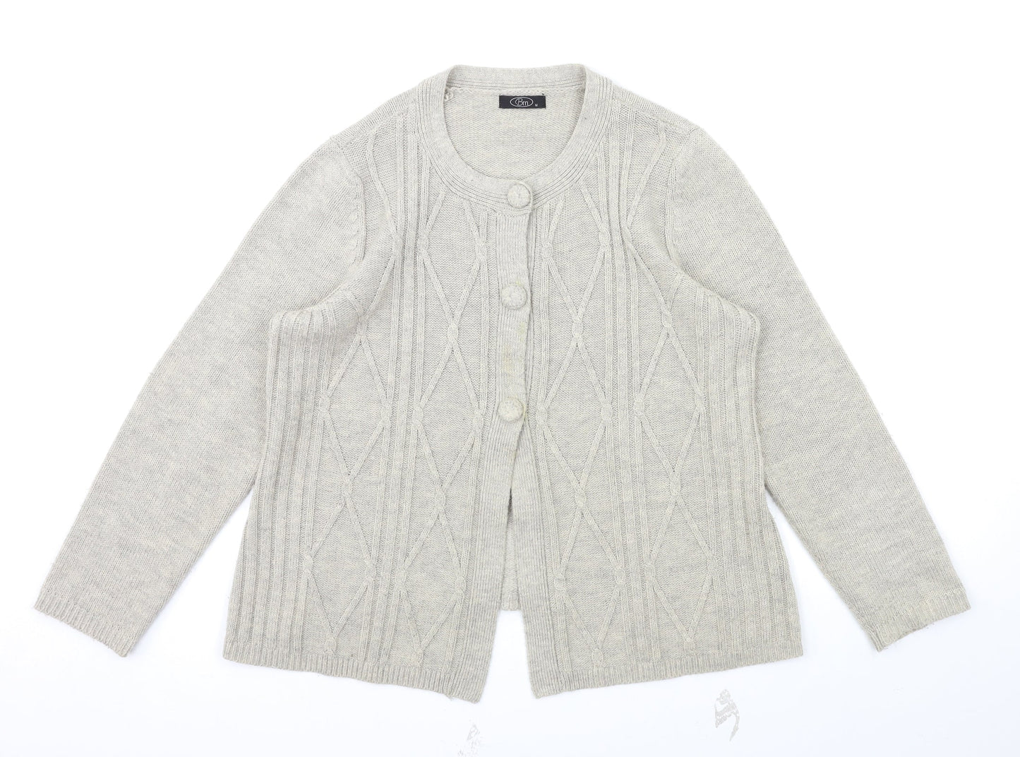 Womens UK Size M BM Grey Cardigan Jumper