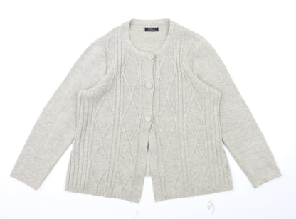 Womens UK Size M BM Grey Cardigan Jumper