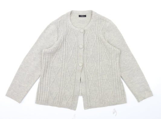 Womens UK Size M BM Grey Cardigan Jumper