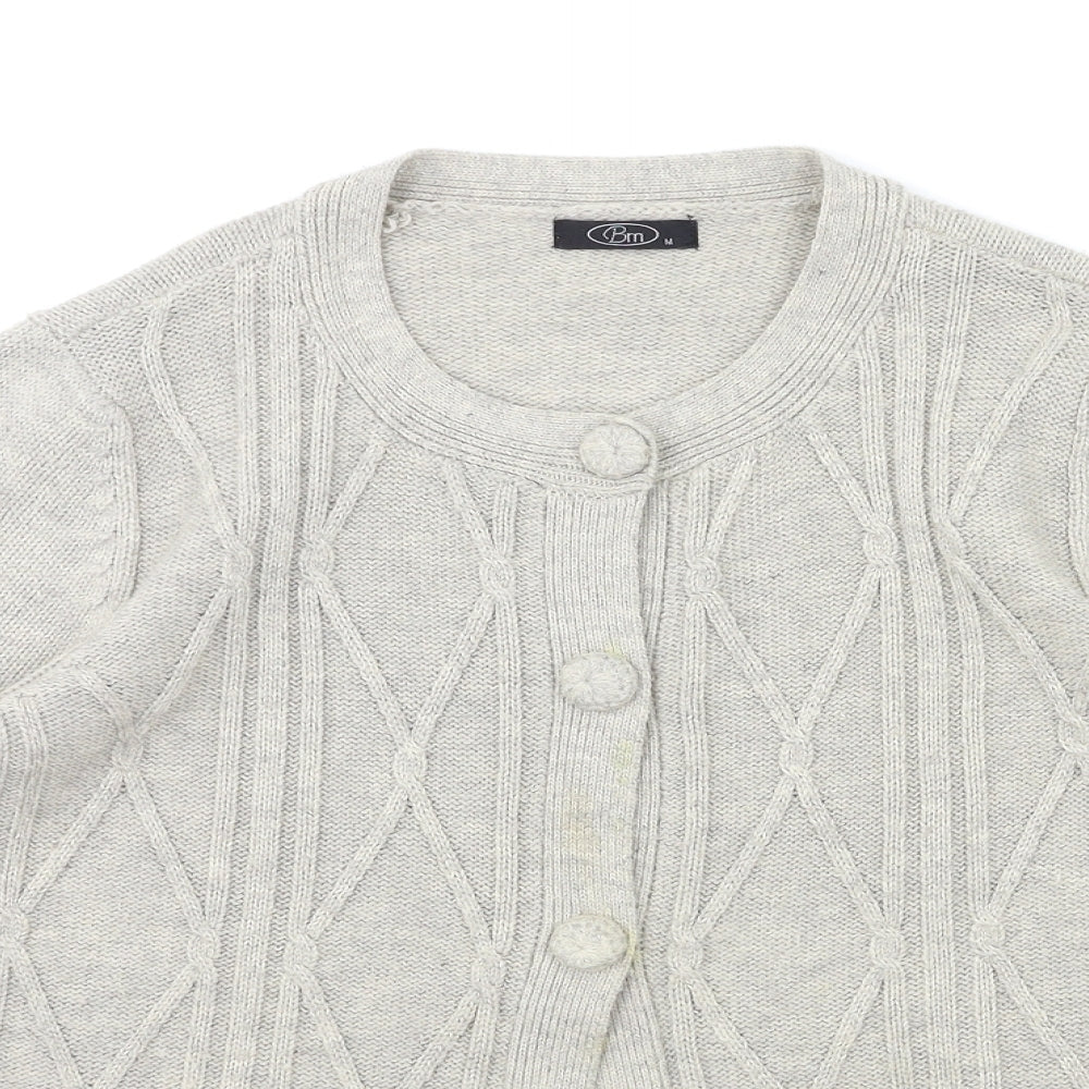 Womens UK Size M BM Grey Cardigan Jumper