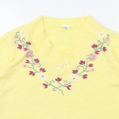 Womens UK Size 10 Preworn Yellow Pullover Jumper
