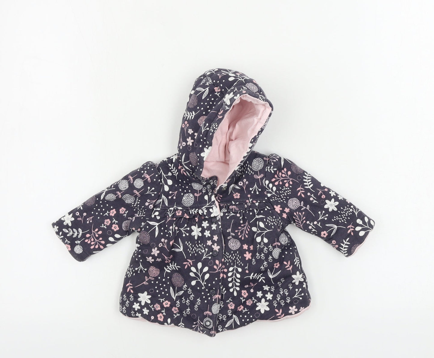 George  Girls Purple Floral  Jacket  One Size