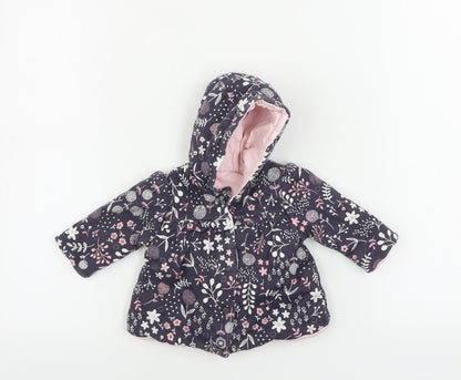 George  Girls Purple Floral  Jacket  One Size