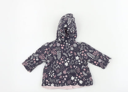 George  Girls Purple Floral  Jacket  One Size