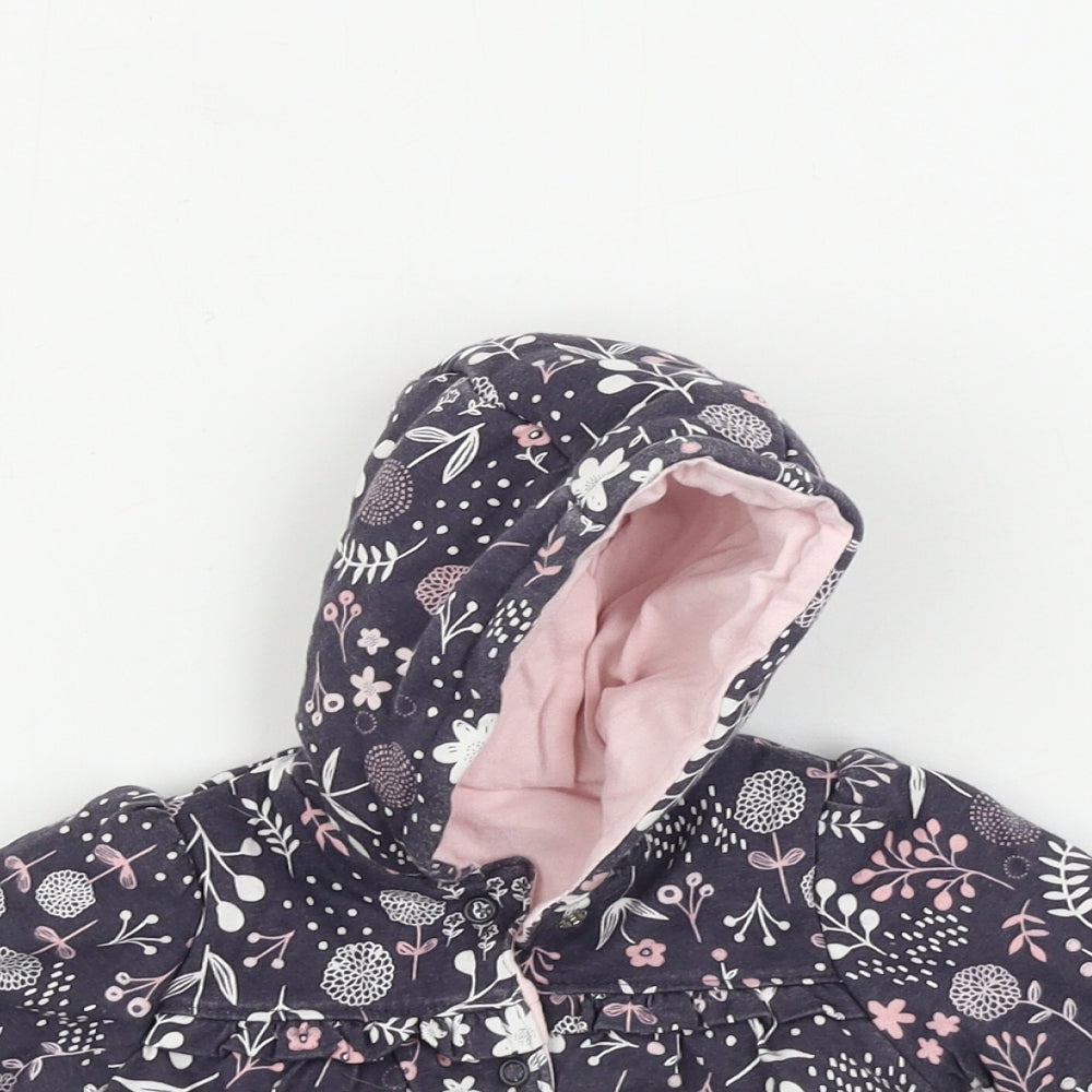 George  Girls Purple Floral  Jacket  One Size