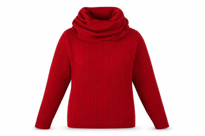 Front view of Lakeland women’s red jumper, size M