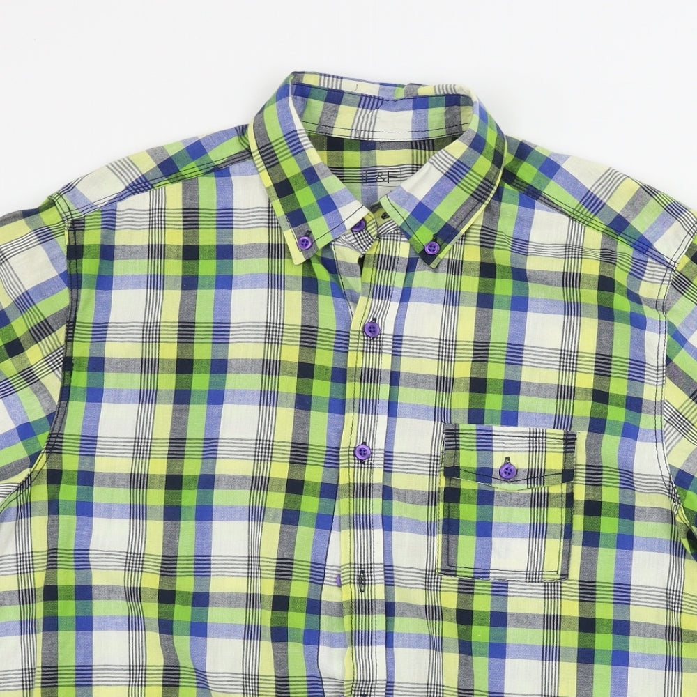 F&F  Mens Gold Check   Button-Up Size M