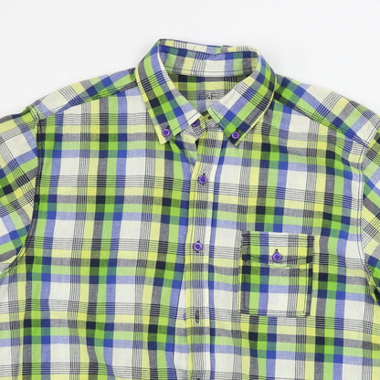 F&F  Mens Gold Check   Button-Up Size M