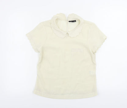 Womens UK Size 8 Warehouse Ivory Basic Blouse