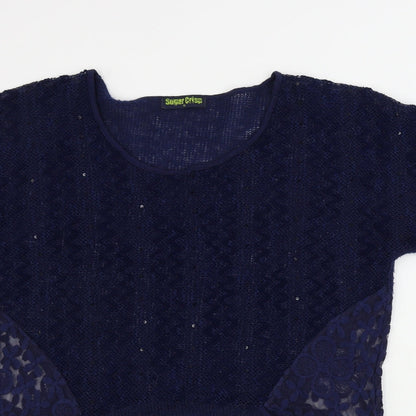 Womens UK Size M Sugar Crisp Blue Pullover Jumper