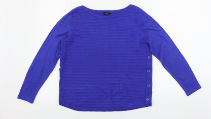 Womens UK Size 12 M&Co Blue Pullover Jumper