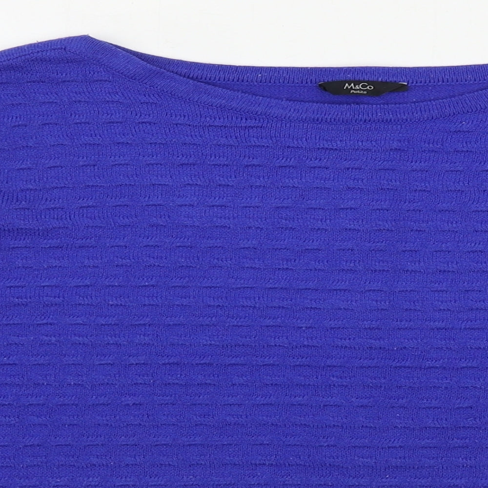 Womens UK Size 12 M&Co Blue Pullover Jumper