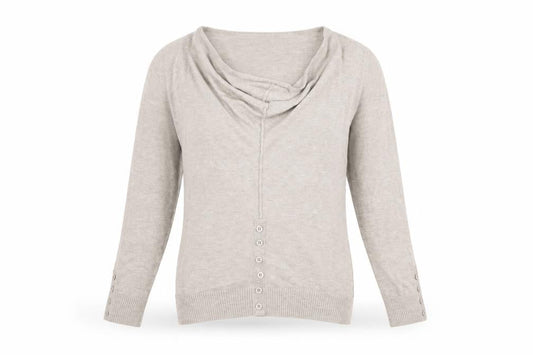 Front view of Fransa women’s beige jumper, size M