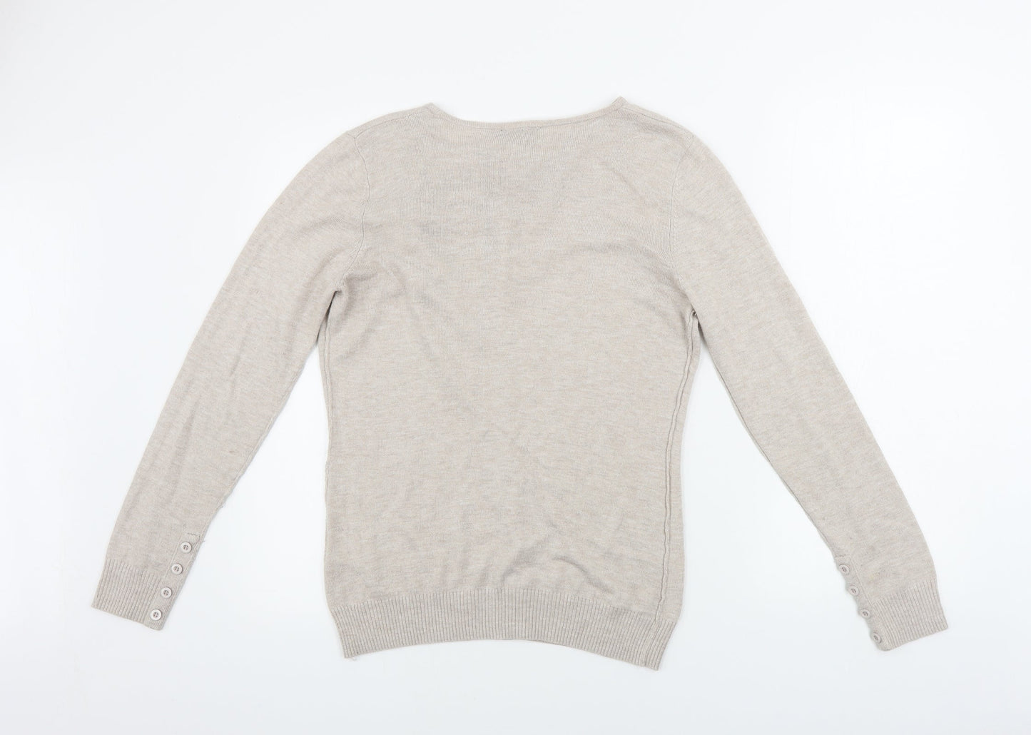 Womens UK Size M FRANSA Beige Pullover Jumper